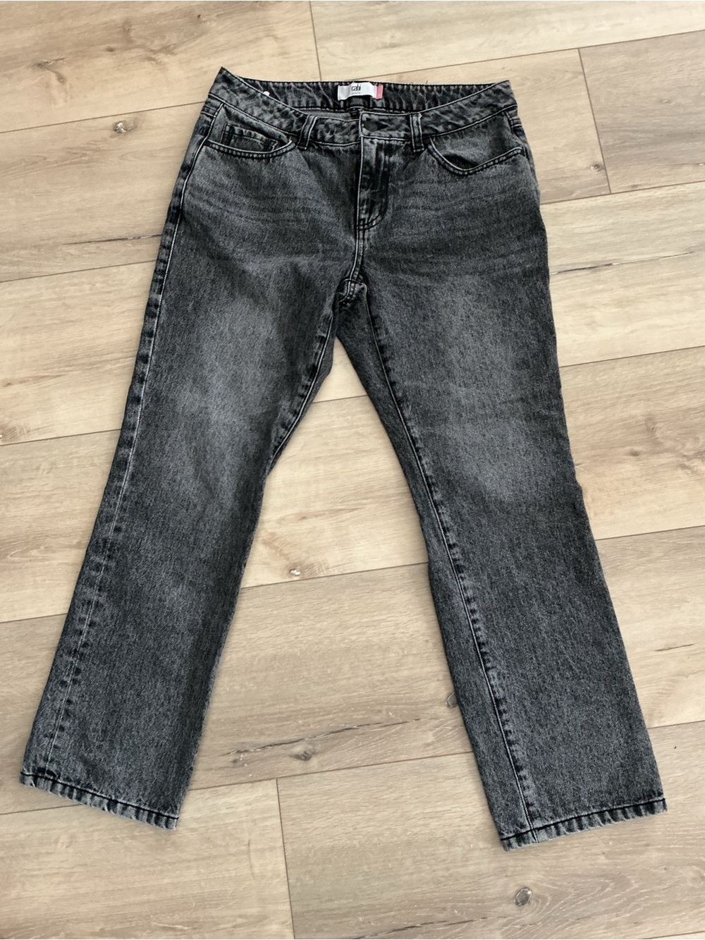 CAbi Black Washed Straight-Leg Jeans - Picture 2 of 6